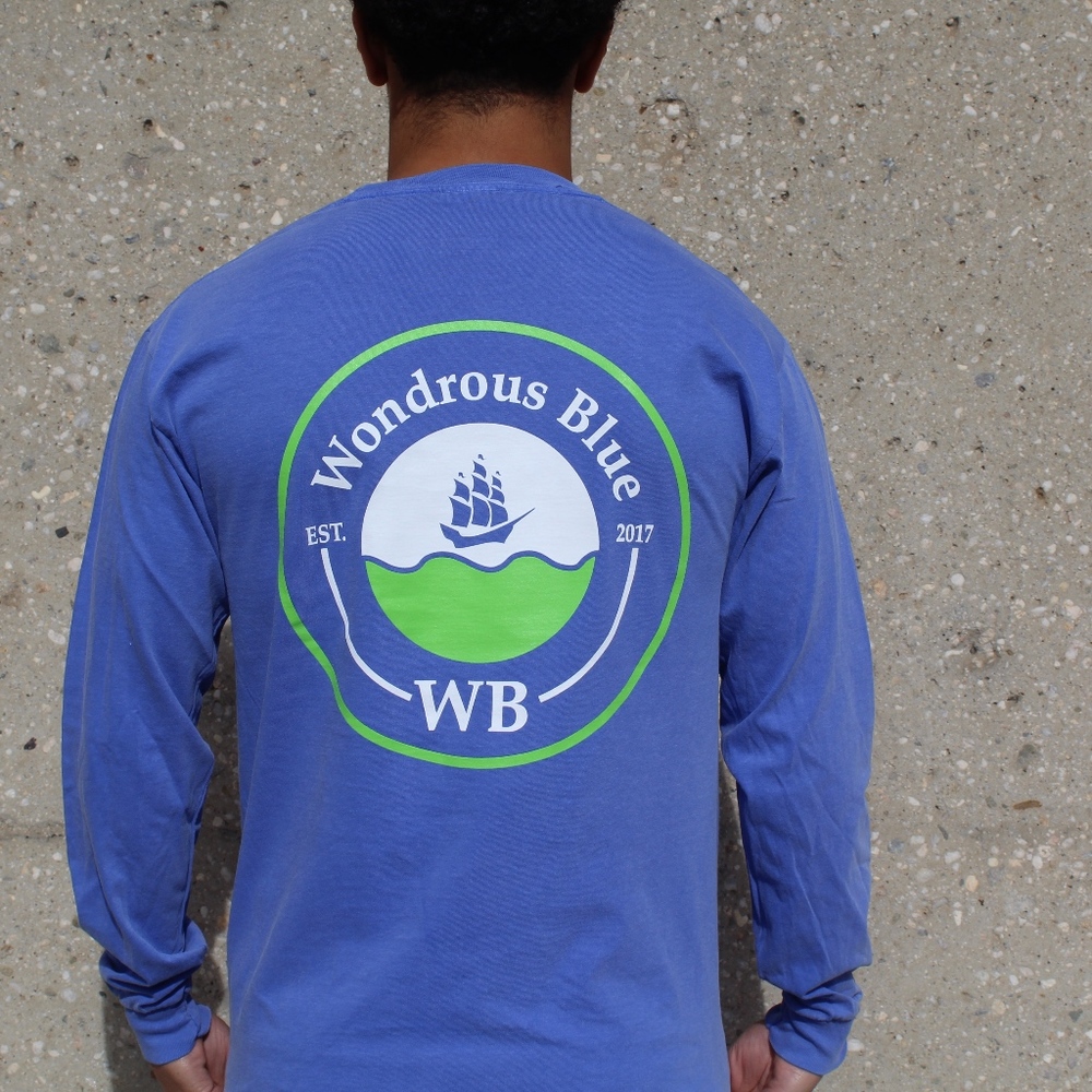 Long Sleeve Ship Graphic Pocket T-Shirt
